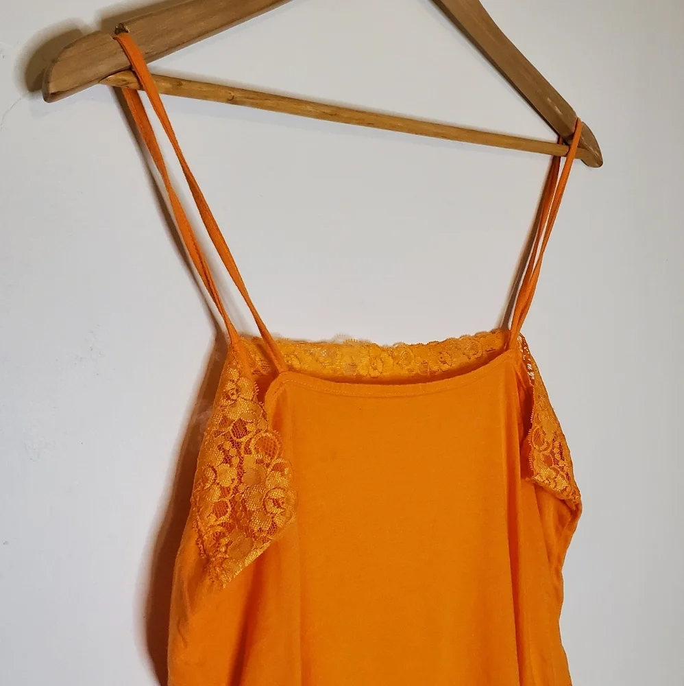 Bright Sherbet Orange Lace Camisole - Picture 4 of 9